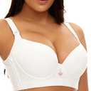 SEA BBOT Add Cups Push Up Bra for Women Underwire Plus Size Adjustable Soft Padding Everyday Bras White, Size: 40C