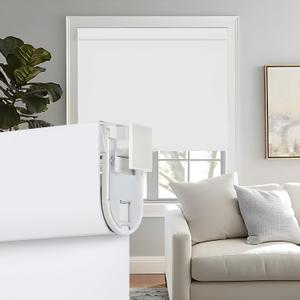 Persilux No Drill No Tools 100% Blackout Shades for Window Roller Shades Cordless Windows Blinds (White, 33" W x 72" H) UV Protection Thermal Insulated Roller Blinds for Door Bedroom Easy to Install