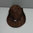 Kids Classic Wide-Brim Western Cowboy Hats Boys Girls Cowgirl Felt Fedora with Belt Buckle for 2-7 Years Old (Brown)