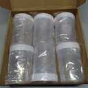 LemonRoad 6 Pack Plastic Salad Jars with Lids Meal Prep 32oz Clear Leakproof Container for Lunch 2 Built-in Compartments Wet/dry Separation Storage for Salad Dressing and Dry Ingredients