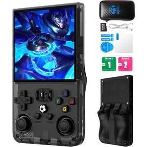 R36MAX Retro Handheld Game Console, 4.0 Inch 720x720 IPS Screen, Built-in 18, 000+ Classic Game, Portable Hand Held Open Source Linux System, 4000mAh Battery Retro Gaming Console(Black 64GB)