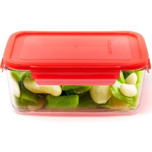 Glass Container 22 cm 1600 ml, Microwave Safe Glass Lunch Box For Work, Refrigerator Organizer, Borosilicate Glass Food Storage Container For Kitchen