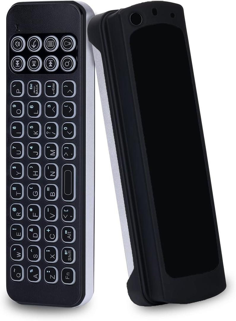 iPazzPort Mini Bluetooth Keyboard with Backlight, Wireless Handheld QWERTY Keypad, Compatible with 6.2in Remotes, for Smart TV,iOS/Windows Devices