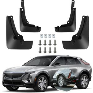 Mud Flaps Compatible with Cadillac Lyriq 2022 2023 2024 2025, 4PCS Front & Rear Side No Drill Splash Guard Exterior Accessories