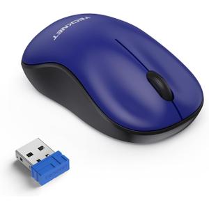 TECKNET Wireless Mouse for Laptop, 2.4G Silent Computer Mouse Quiet Click with 5 DPI Levels,Contoured Grip,Small Portable 30 Months Battery Cordless Mice for PC, Chromebook, Mac (Navy blue)