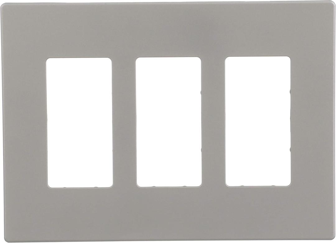 Eaton PJS263SG-SP-L Designer 3-Gang Screwless Wallplate, Silver Granitesilver Granite