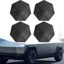 EYPINS Wheel Hub caps for Tesla Cybertruck 2024 2025, Set of 4 Premium ABS Wheel Center Caps, Matte Black, Full Coverage Cybertruck Accessories, All-Season Weatherproof