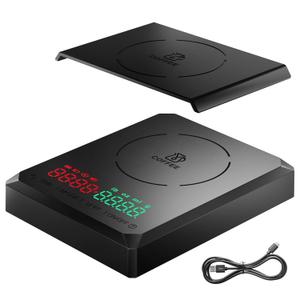 Mini Coffee Scale with Timer, Rechargeable Espresso Scale 2kg/0.1g, for Espresso and Pour-Over Coffee, Portable Coffee Beans Scale with 3 Modes