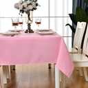 Pink Rectangle Tablecloth Waterproof Stain Resistant Wrinkle Free Table Cloth 210GSM Polyester Wipeable Table Cover for Party, Banquet, Indoor and Outdoor use - Rectangular/Oblong, 60 x 84 inch