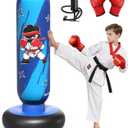 Inflatable Kids Punching Bag Set with Gloves & Pump – Fun Boxing Toy for Boys & Girls, Ages 4–12, Great Gift for Karate, Taekwondo, Active Play, Fitness Training