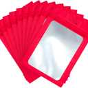 Boao 100 Pieces Resealable Foil Food Storage Bags with Clear Window Coffee Beans Candy Packaging Pouch for Food Small Business Supplies for Jewelry Self Sealed Storage Bags(5.1 x 8.3 Inch,Red)