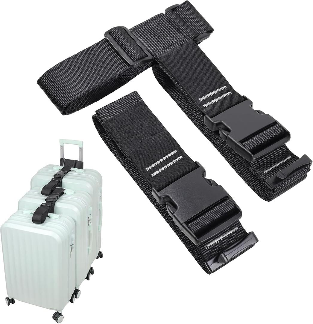 Luggage Connector, Straps for Suitcase, Add A Bag Adjustable Attachment Accessories 2" Endless for Connect Your 3 Luggage Together-2 Pack (XXLarge)