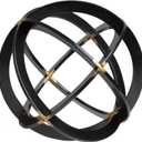 Everydecor Decorative Sphere for Home Decor - Black & Gold, Hand Painted, Modern Decorative Balls for Living Room, Bedroom, Kitchen, Bathroom, Office - Table Decorative Orbs for Centerpiece