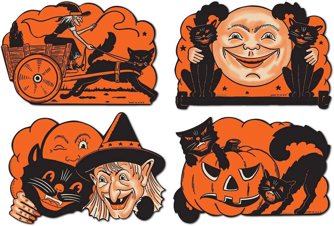 3 x Beistle Halloween Cutouts 9"