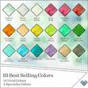 Gallery Glass Window Acrylic Craft Paint Set Formulated to be Non-Toxic, Perfect for Beginners and Artists, Eighteen Bottles, 2 Ounce, Assorted Colors 2, 2 Fl Oz (Pack of 18)
