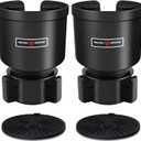 Upgraded Car Cup Holder Expander Adapter with Offset Adjustable Base, Compatible with Yeti 14/24/36/46oz Ramblers, Hydro Flasks 32/40oz, Other Large Bottles Mugs in 3.5"-4.0", 2 Pack