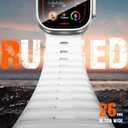 Wepro Sport Bands for Apple Watch Ultra 2 Ultra Ultra 3 Band 49mm 11 10 46mm 45mm 44mm 42mm for Men, Waterproof Soft Silicone Rugged Ocean Breathable Strap for iWatch Series 9 8 7 6 5 4 3 2 1 SE (White)