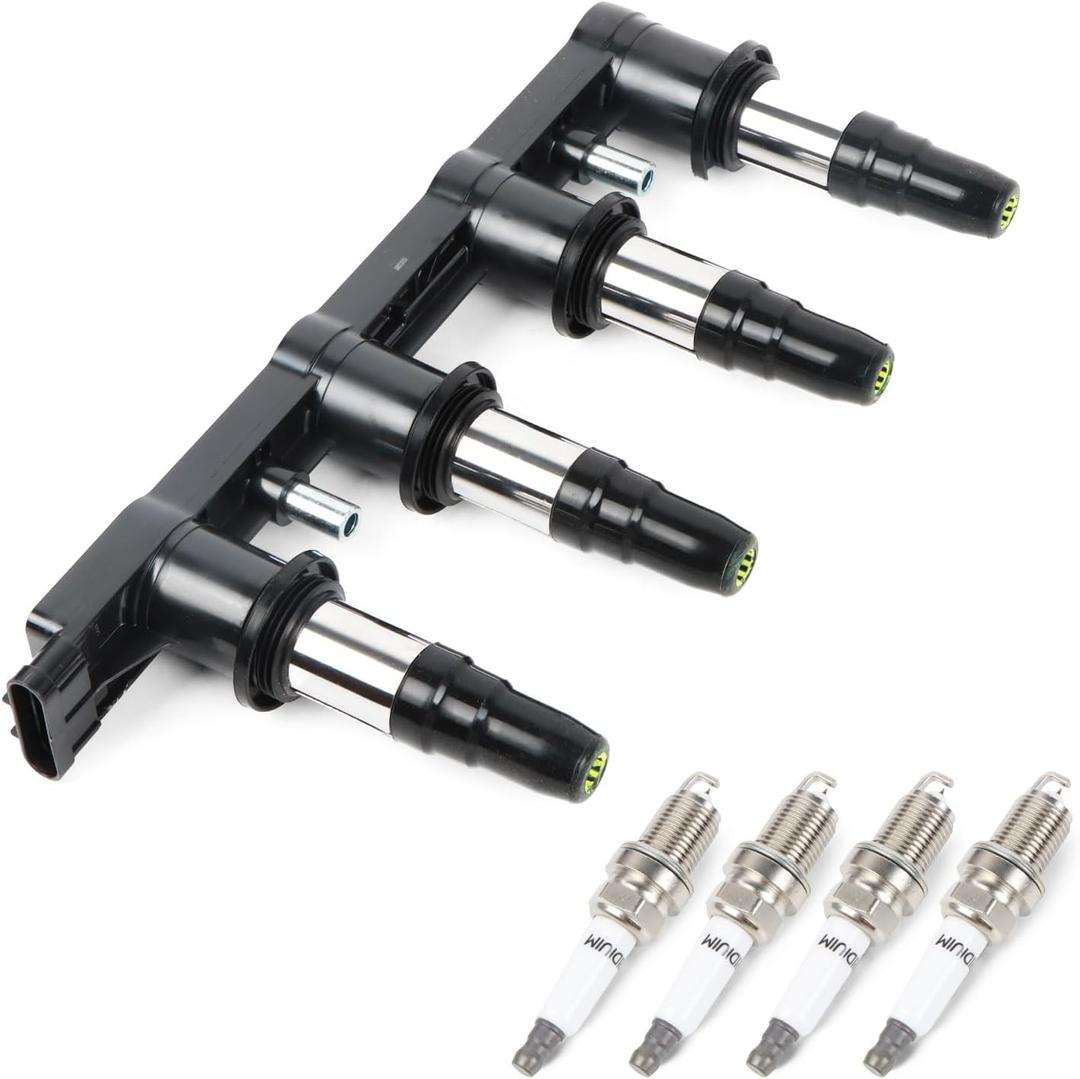 UF620 Ignition Coils Pack & Iridium Spark Plugs Compatible with Chevy Cruze Sonic Aveo Aveo5 Pontiac G3 2011 2012-2018 1.6L 1.8L L4 Coil Pack