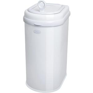 Ubbi Pet Waste Pail, Odor-Locking Cat Litter Disposal System, Stainless Steel Pet Waste Can with Safety Lock & Scoop, No Special Bags Required, White