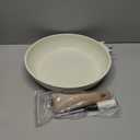 CAROTE Non Stick Frying Pan Skillet, Omelet Pan, Healthy Non Toxic Granite Chef Pan, Induction Compatible Egg Frying Pan with Heat-Resistant Handle, PFOA-Free,Cream White, 10"