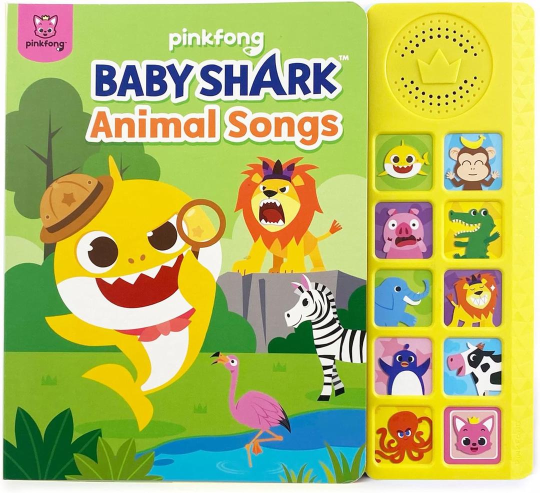 Baby Shark Animal Songs 10 Button Sound Book | Learning & Education Toys | Interactive Books for Toddlers 1-3 | Gifts for Boys & Girls