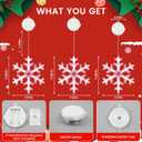 BHCLIGHT 3 Pack Christmas Window Lights, Cool White Snowflakes, Battery Operated Christmas Window Decorations Light up with Suction Cup and Timer Function for Window Glass Wall Decor