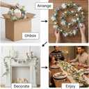 2 x Easter Egg Garland 6Ft Pastel Artificial Floral Garland with Lamb Ears Leaves and Spring Berries for Mantle Fireplace Window Wall Indoor Easter Decor