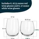Libbey Stemless Wine Glasses Set of 12, Dishwasher Safe Set Of Wine Glasses, Perfect for Cocktails, Water, and Outdoor Glassware, 12 Count