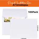 A7 Printable White Envelopes 5x7 100 Pack Quick Self Seal,for 5x7 Cards Perfect for Weddings, Invitations, Photos, Graduation, Baby Shower 5.25 x 7.25 inchesAZAZA