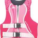 Stearns Kids Hydroprene Life Vest, USCG Approved Type III Life Vest for Kids Weighing 50-90lbs, Great for Pool, Beach, Boat, & More (Pink/Purple)