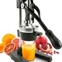 Eurolux Ultra-Premium Cast Iron Juicer | Extra-Large, Heavy Duty, Commercial Grade, Stainless Steel Manual Hand Press Citrus Squeezer For Fresh Orange Juice, Pomegranate, Lemon, and Much More (Black)