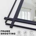 Large Black Mirror, 55'' x 31'' Rectangle Dining Room Mirror with Metal Frame, Modern Wall Mirrors Decorative for Living Room, Bathroom, Entryway, Bedroom