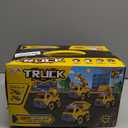 4-in-1 Take Apart Car Toys for Boys, DIY Engineering Construction Truck Toy Vehicle - Dump Truck, Cement Mixer, Excavator, Crane, Kids Building Educational Toy Gift for Age 3 4 5 6 7 8 Year Old Girls