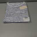 LilyCoco 3/4 Length Sleeve Womens Tops Boat Neck Striped Shirt Long Cotton Tshirts Blue Large