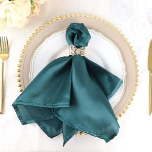 Efavormart 20"x20" Peacock Teal Wholesale Satin Linen Napkins for Wedding Birthday Restaurant Party Tableware Decoration - 5 PCS