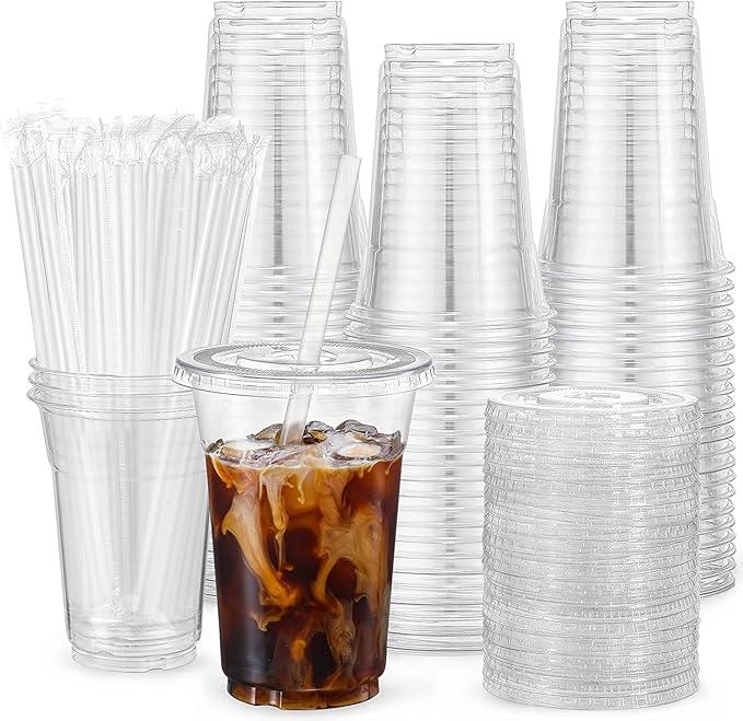 12 OZ CUPS, LIDS,STRAWS