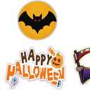 Yard Expressions 4pc Spooky Happy Halloween Yard Signs with Stakes - Easy to Install Halloween Yard Sign - Large 16" Waterproof Halloween Sign Yard  Durable, Reusable & Colorful Happy Halloween Lawn Sign