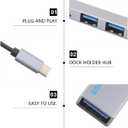 ARTIBETTER USB Hub 4-Port OTG Data Dock Type-C to USB 2.0 Adapter Compact 3.1 Hub for Laptop Pc Accessories Plug and Play