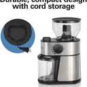 Hamilton Beach Electric Burr Coffee Grinder with Large 16oz Hopper & 18 Settings For 2-14 Cups, Stainless Steel (80385)