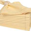 Homidate Cotton Dinner Cloth Napkins Set of 12  18x18 Apricot Gelato Hemstitched  Machine Washable Fabric Napkins for Weddings, Baby Showers, Gifting & Parties