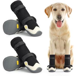 Dog Shoes for Hot Pavement Anti-Slip Dog Boots Waterproof Dog Shoes with Reflective Straps Pet Dog Boots for Hiking 4Pcs Soft Breathable Paw Protectors for Dogs (Size 8: 2.95''x2.75''(L*W))