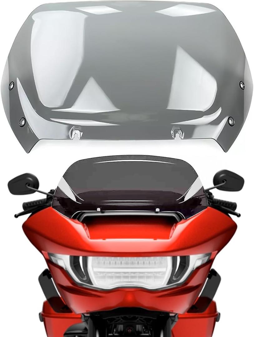 12" Wave Windshield Windscreen Wind Splitter Compatible for Harley Davidson Touring CVO/SE FLTRXSE 2023-2024 2025 2026 FLTRX/CVO ST FLTRXSTSE 2024-2026, Smoke