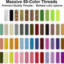 HYHJMISTY Sewing Kit for Adults, 50 Color Sewing Thread Kit, 295PCS Sewing Accessories with Ergonomic Scissors, Portable Professional Mending Essentials for Travel, Home, Beginners
