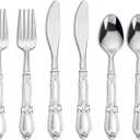 Nervure 150PCS Silver Plastic Silverware - Heavy Duty Disposable Cutlery Set, Luxury Silver Plastic Utensils include 50Pcs Forks, 50Pcs Spoons, 50pcs Knives Perfect for Wedding, Party, Daily Use
