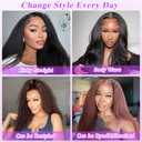 22 Inch Kinky Straight U Part Wig Human Hair for Black Women With Drawstring Natural Hairline Glueless Yaki Straight U Shape Wig No Glue Beginner Friendly Natural Color 220% Density