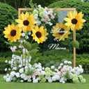 Mverse Paper Giant Sunflowers (Set of 3) - Large Paper Flowers with Freestanding Metal Base for Wedding Backdrop, Event Photo Booth Prop, Birthday Party Decor & Store Display