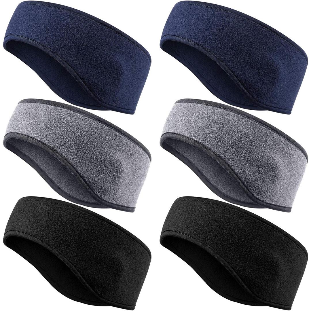 Syhood 6 Pieces Kids Winter Ear Warmer Headbands Warm Fleece Ear Muff Headbands for Children Outside Sports, 4-12 Years