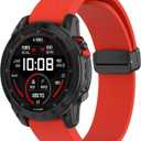 26mm 22mm 20mm QuickFit Watch Band Compatible with Garmin Fenix 8 7 6 5 3 hr 6s 5s 6x 5x Forerunner 935 945 965 Magnetic Silicone Watch Band for Garmin Instinct Approach MARQ Descent Quatix Epix Pro (Red)