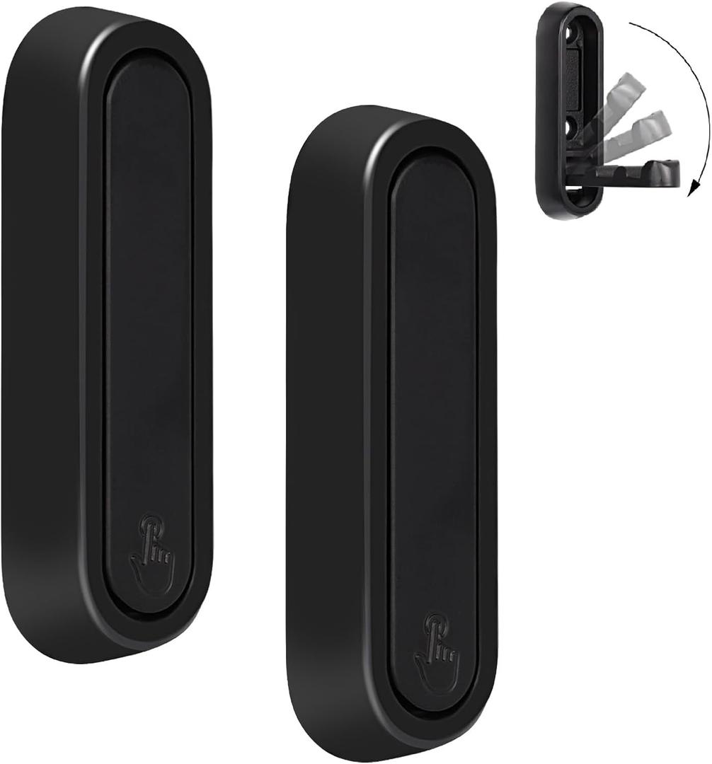 Folding Wall Hooks, 2 Pcs Foldable Black Coat Hooks Heavy Duty Foldable Hook Bathroom Towel Hooks Robe Hooks Wall Mounted for Hanging Coat Towels Clothes Hat Bags Keys