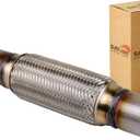 Exhaust Flex Pipe Universal Type 100% Stainless Steel For Heavy Duty and Cars (1 PC, 2X8X12)